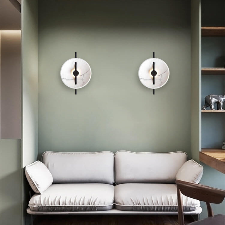 LumiSphere – LED wall lamp made of resin and marble for modern living