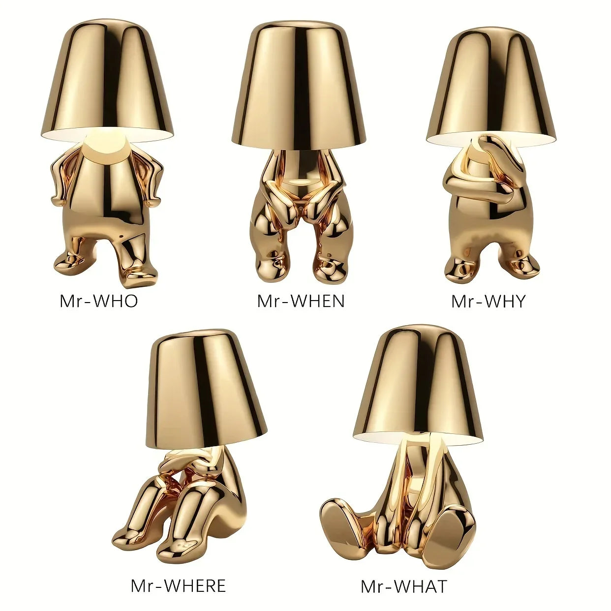 GoldenGrace – Goldene Statue Tischlampe Elegantes Design