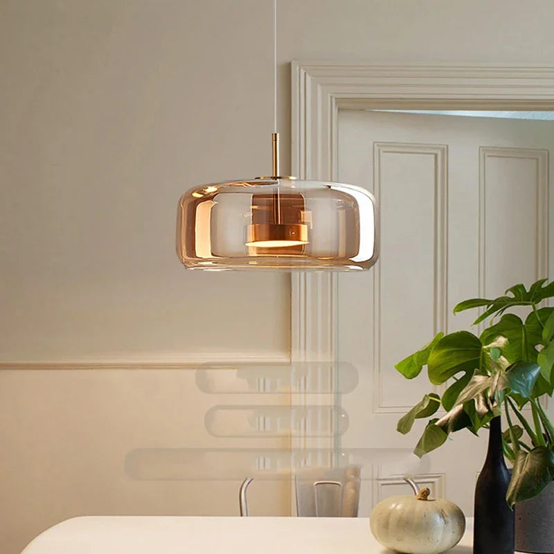 Clarea - Modern glass pendant lamp with adjustable height – Elegant light source for any room