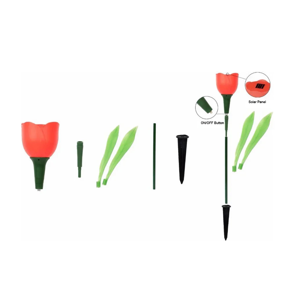 PetalGlow – Solar-Gartenleuchte Tulpen-Design für Stimmungsvolle Außenbeleuchtung