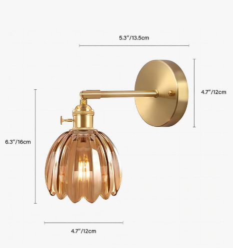 Rita – Wall lamp with glass tulip knob for vintage chic