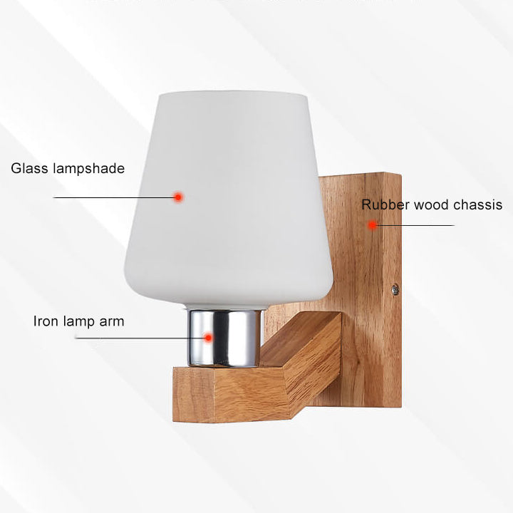 ScandiLicht – Moderne Wandlampe aus Glas und Holz für stilvolle Beleuchtung