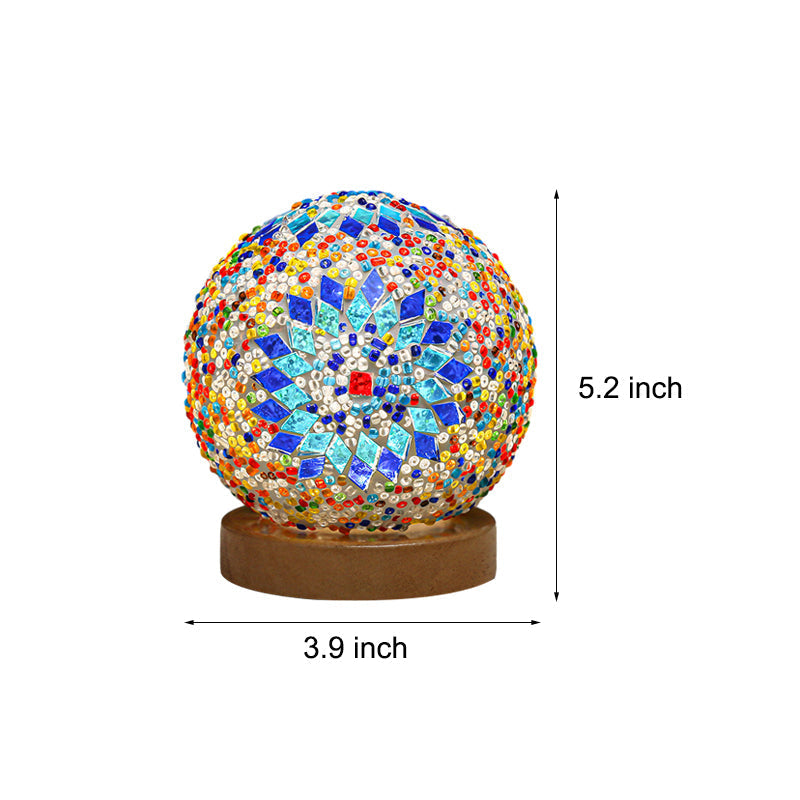 GlowNest – Spherical LED Table Lamp with Mosaic Design for Atmospheric Lighting
