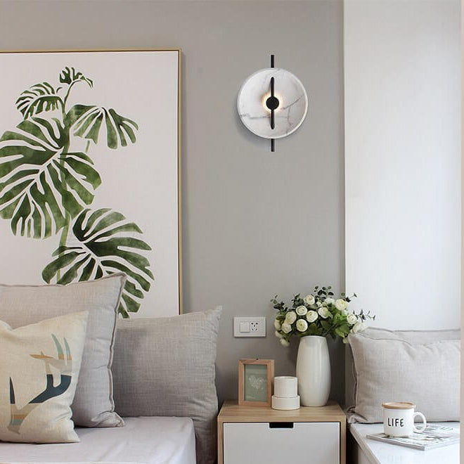 LumiSphere – LED wall lamp made of resin and marble for modern living