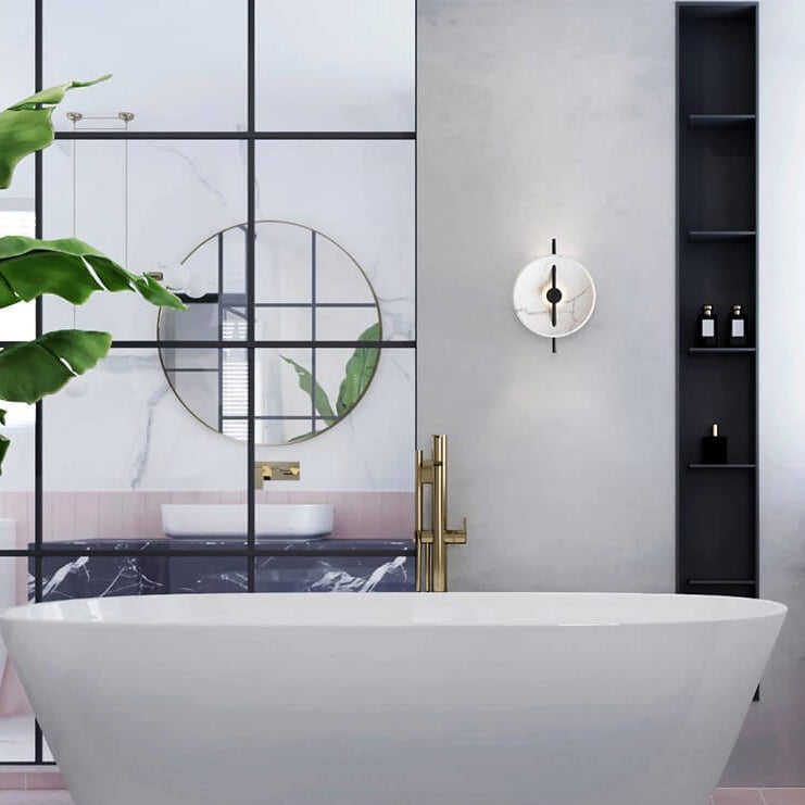 LumiSphere – LED wall lamp made of resin and marble for modern living