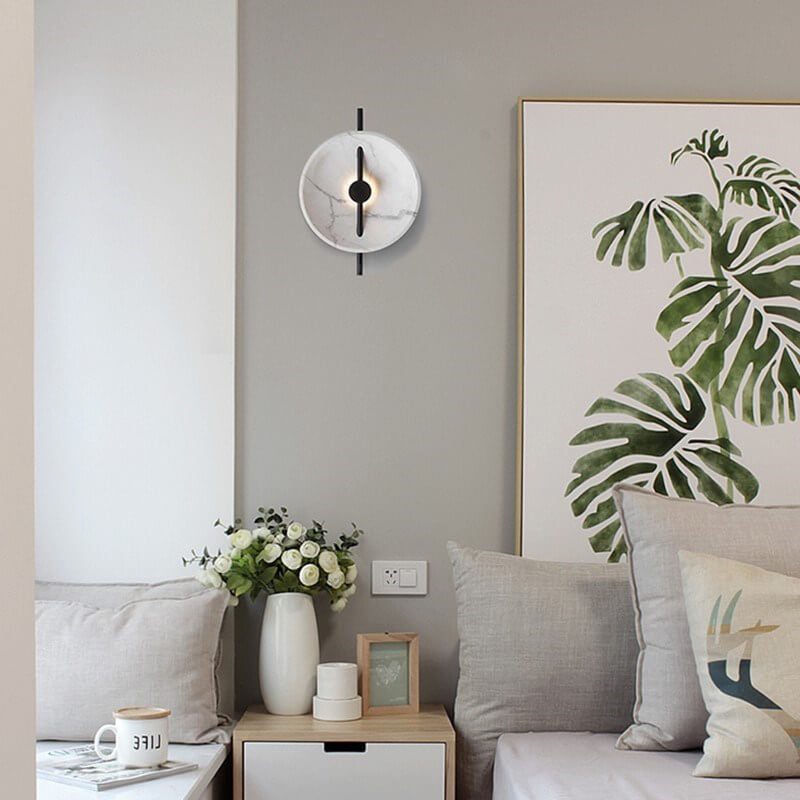 LumiSphere – LED wall lamp made of resin and marble for modern living