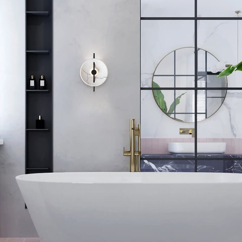 LumiSphere – LED wall lamp made of resin and marble for modern living