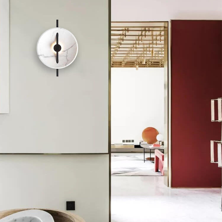 LumiSphere – LED wall lamp made of resin and marble for modern living