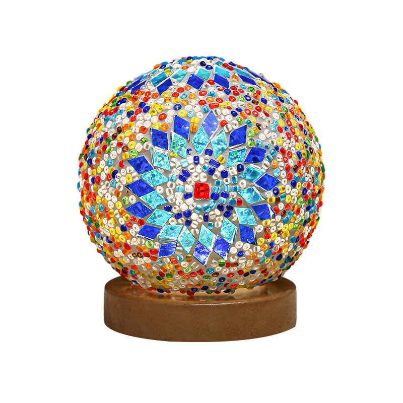 GlowNest – Spherical LED Table Lamp with Mosaic Design for Atmospheric Lighting