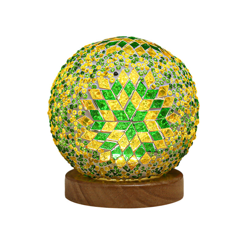 GlowNest – Spherical LED Table Lamp with Mosaic Design for Atmospheric Lighting