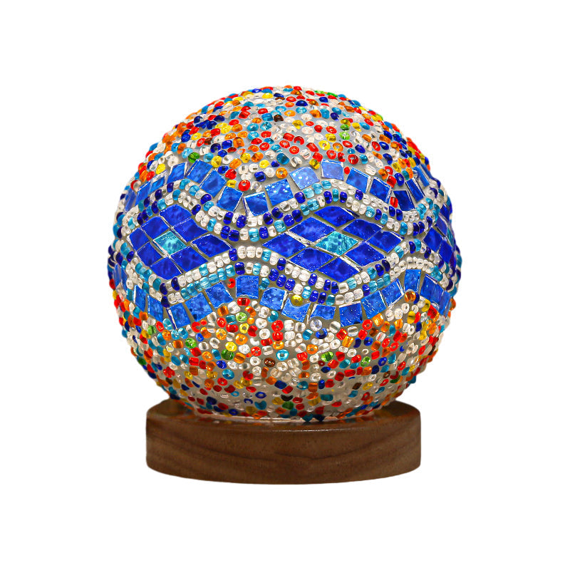 GlowNest – Spherical LED Table Lamp with Mosaic Design for Atmospheric Lighting
