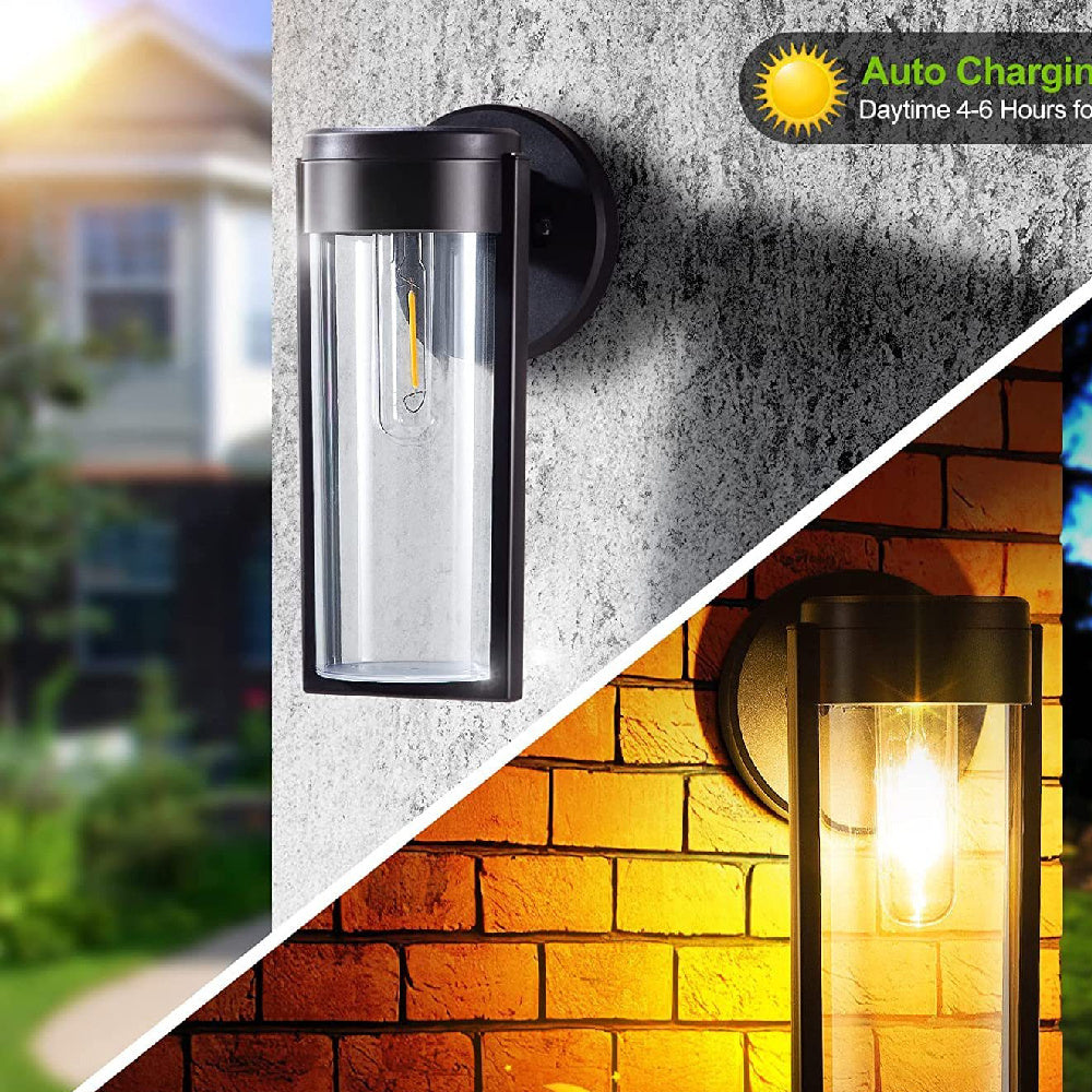 SolarLuma – Solar LED-Wandleuchte mit Glühfaden-Optik, Wasserdicht für Garten & Außenbereich (IP65)
