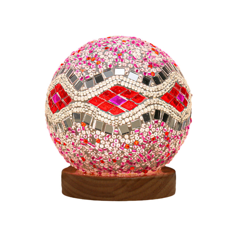 GlowNest – Spherical LED Table Lamp with Mosaic Design for Atmospheric Lighting