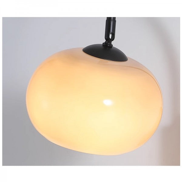 Orbite – Wall lamp made of khaki glass with wood accent for stylish lighting