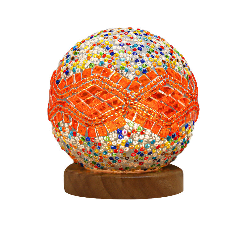 GlowNest – Spherical LED Table Lamp with Mosaic Design for Atmospheric Lighting