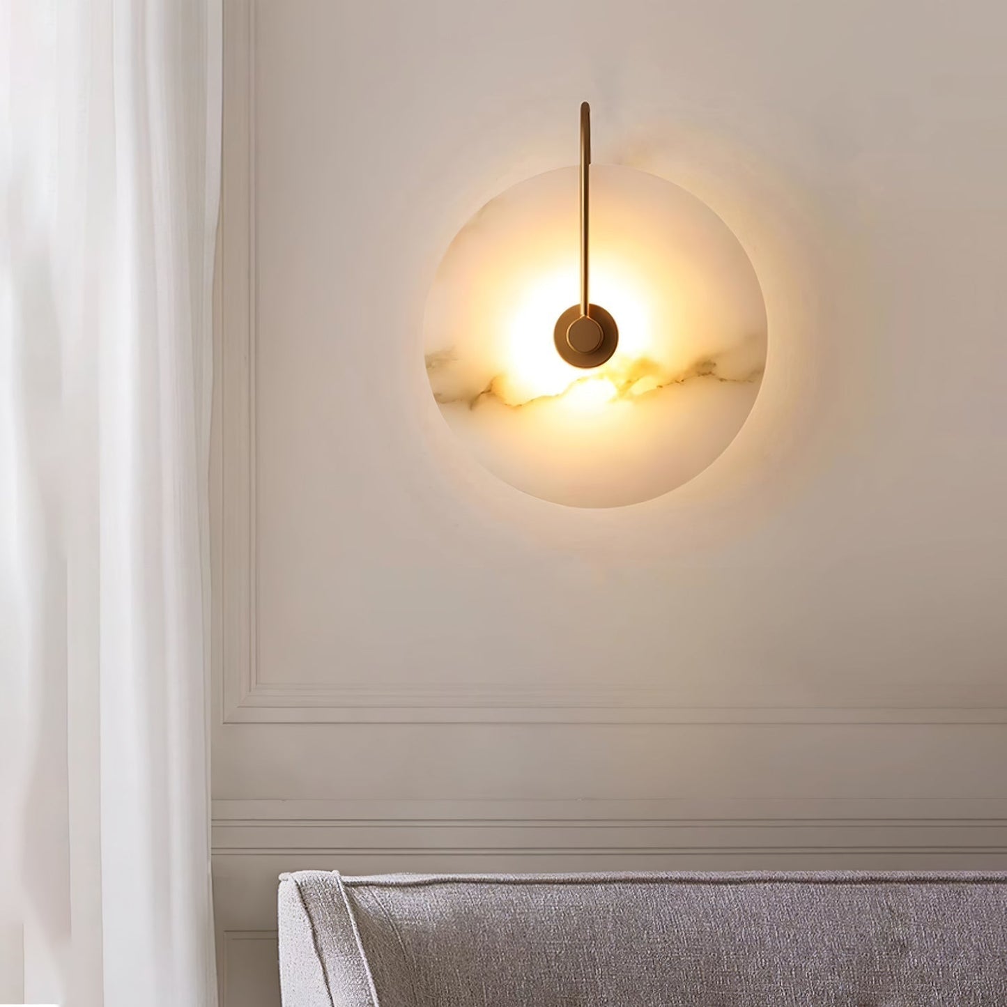 Alina – LED Wandleuchte Innen Alabaster für Elegante Beleuchtung in Flur, Schlafzimmer und Wohnzimmer