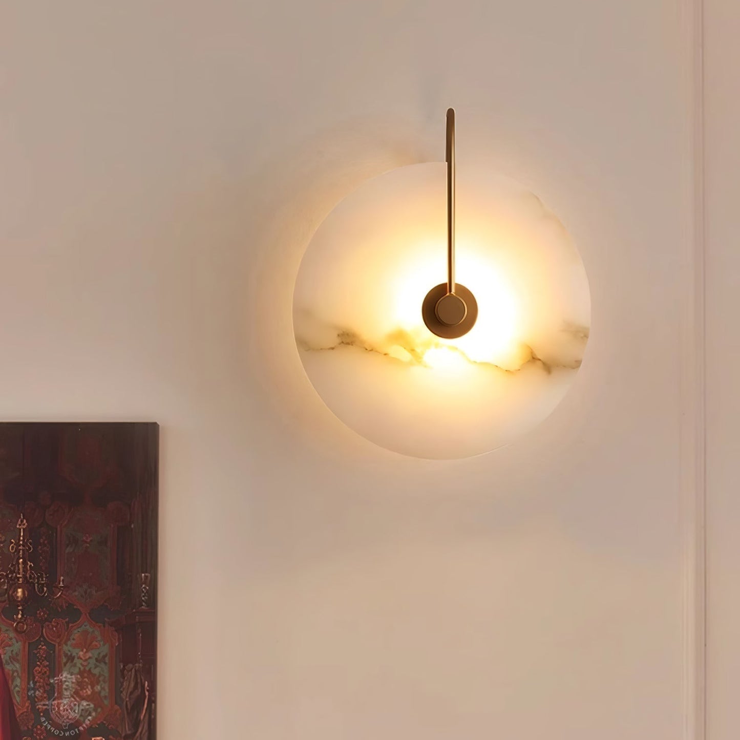 Alina – LED Wandleuchte Innen Alabaster für Elegante Beleuchtung in Flur, Schlafzimmer und Wohnzimmer
