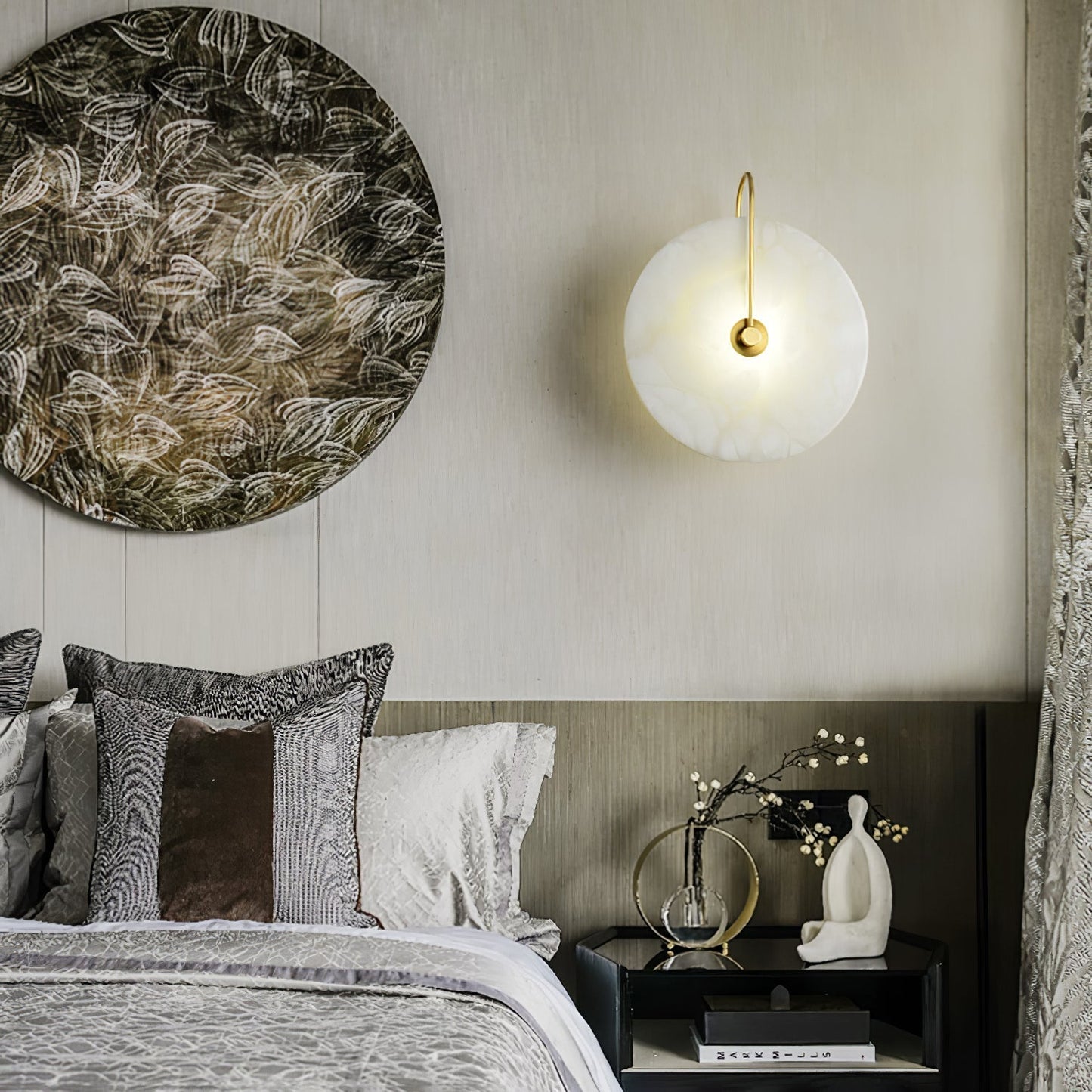 Alina – LED Wandleuchte Innen Alabaster für Elegante Beleuchtung in Flur, Schlafzimmer und Wohnzimmer