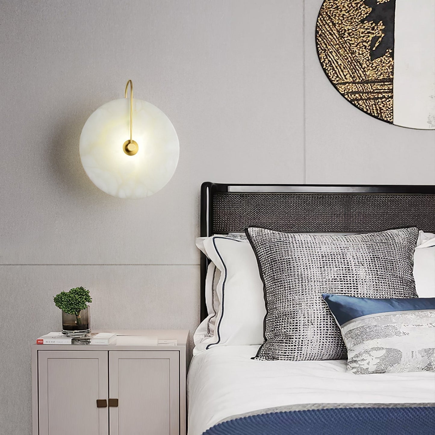 Alina – LED Wandleuchte Innen Alabaster für Elegante Beleuchtung in Flur, Schlafzimmer und Wohnzimmer