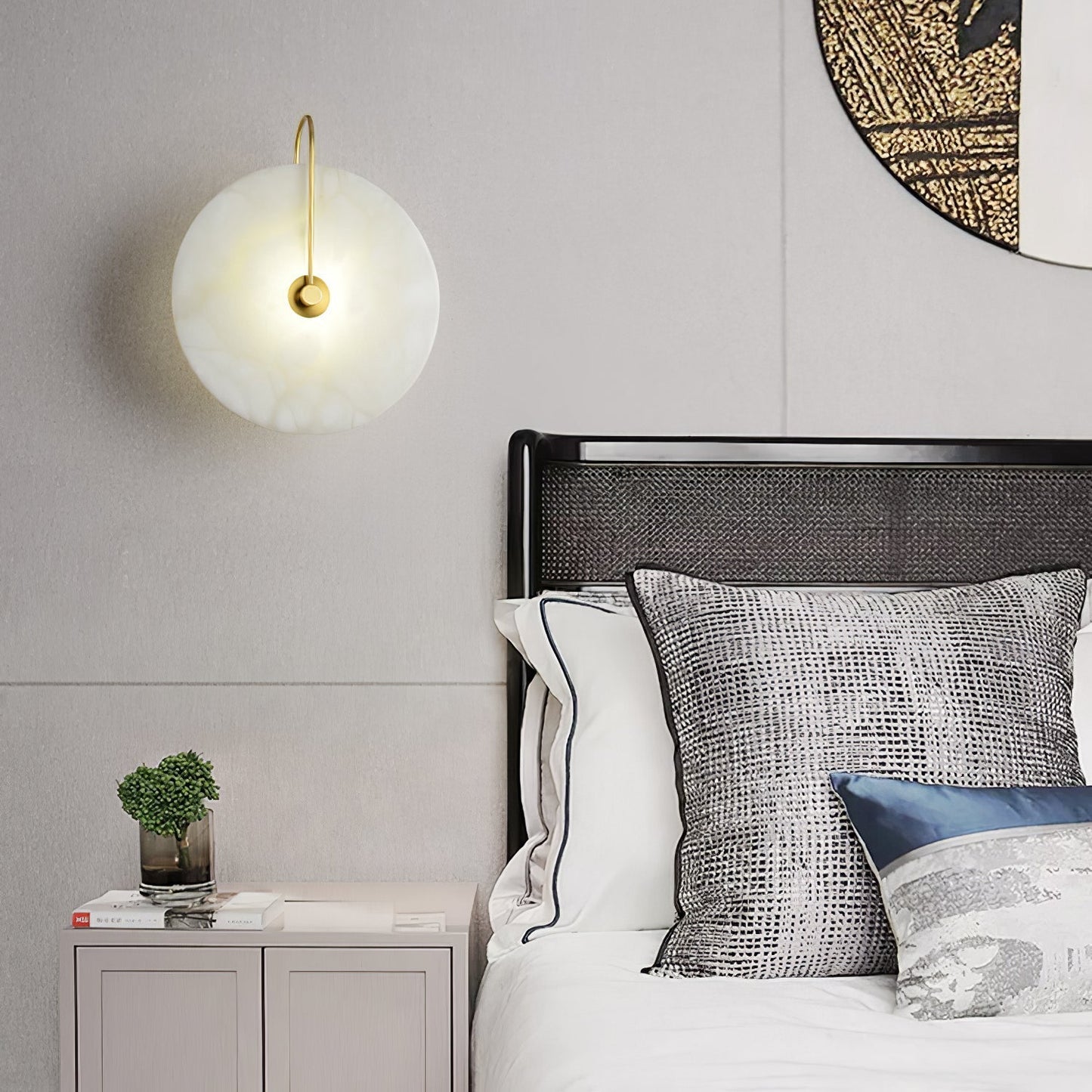 Alina – LED Wandleuchte Innen Alabaster für Elegante Beleuchtung in Flur, Schlafzimmer und Wohnzimmer