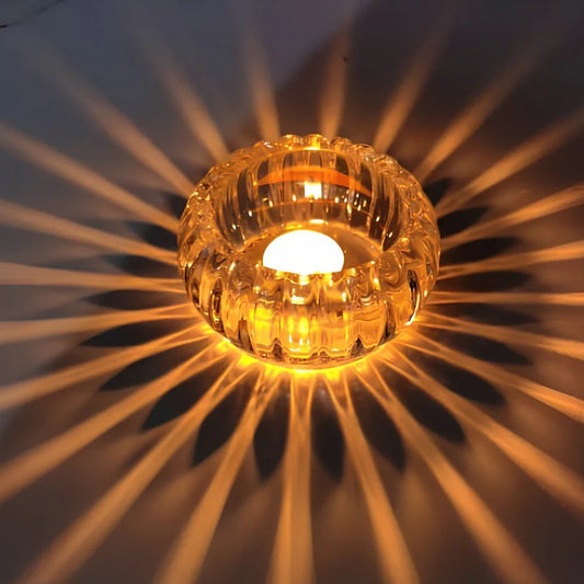 Eleganter Kerzenhalter aus Klarem Glas – Kompakt, Wellenstruktur, Ideal für Tassenkerzen, 8 x 8 x 3,5 cm