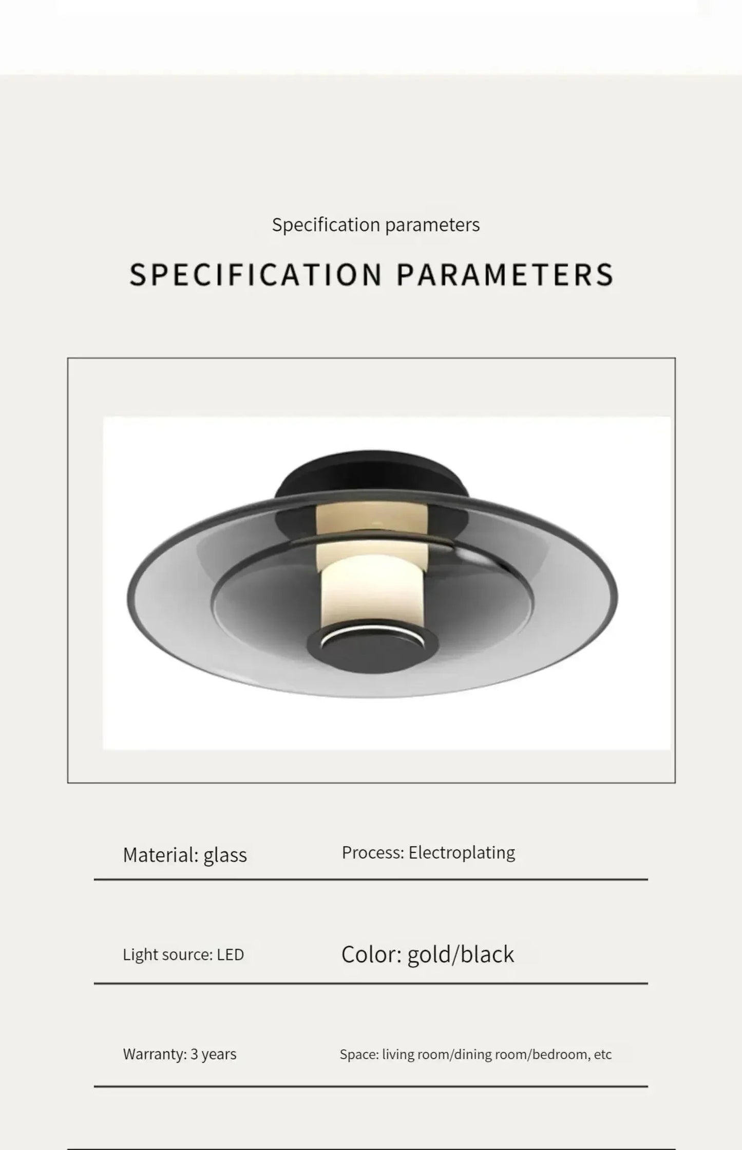 Glamour – Indoor Wall Light with Amber Disc for Elegant Atmosphere