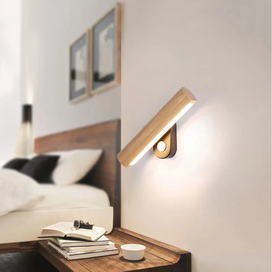HolzGlow – LED Wall Light Indoor for Cozy Bedroom Lighting