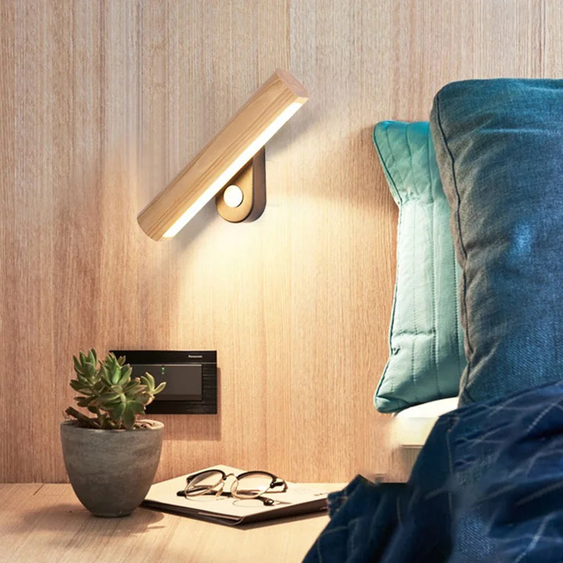 HolzGlow – LED Wall Light Indoor for Cozy Bedroom Lighting