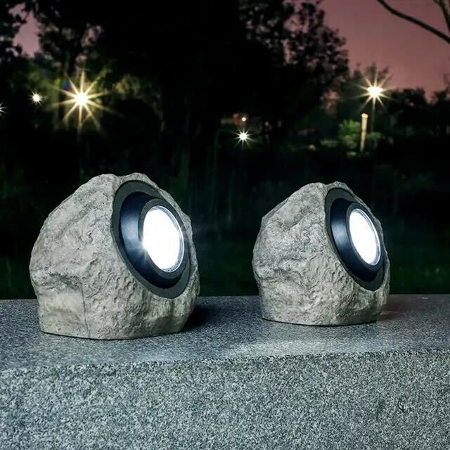 Rocky – Outdoor Solar Light Stone Design for Garden Lighting