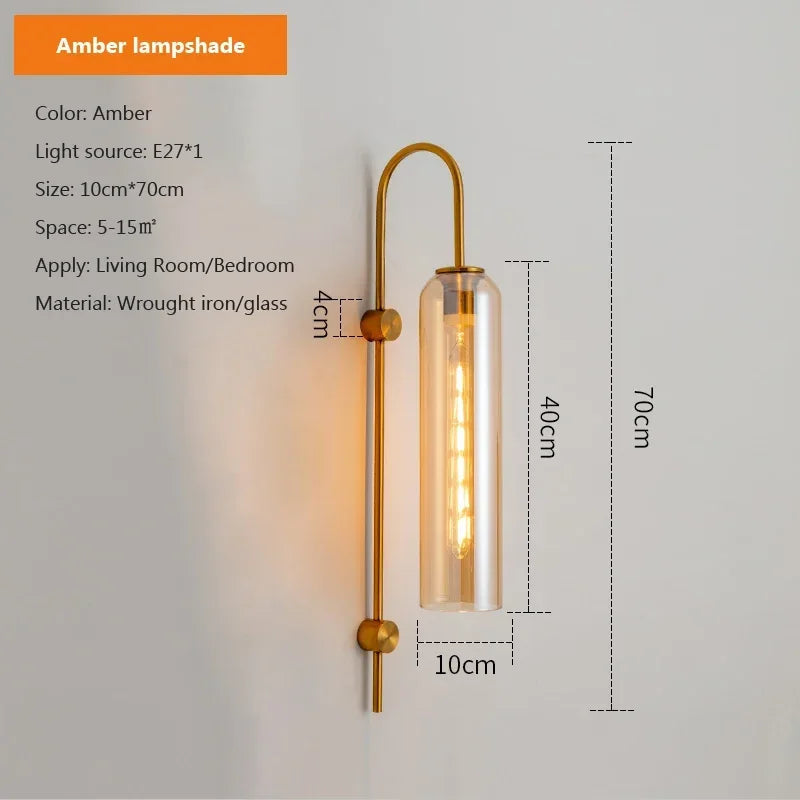 LuxeGlass – Indoor Wall Light with Modern Design and Dimming Function for Stylish Lighting