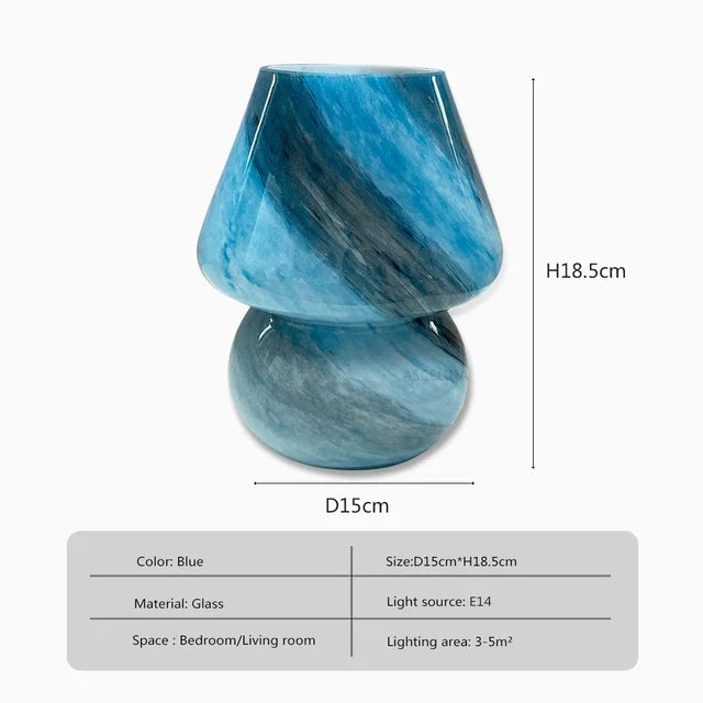 Mila – Glass table lamp with mushroom design for modern ambiance