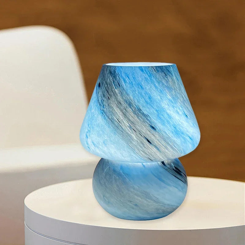 Mila – Glass table lamp with mushroom design for modern ambiance