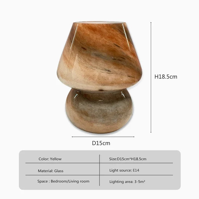 Mila – Glass table lamp with mushroom design for modern ambiance