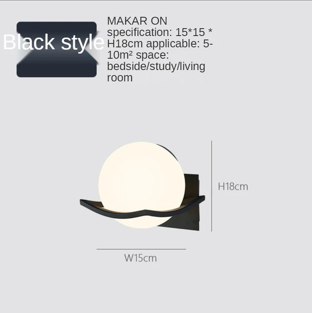 CozyBeam- Milchglas Nachttisch Wandleuchte