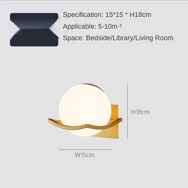 CozyBeam- Milchglas Nachttisch Wandleuchte