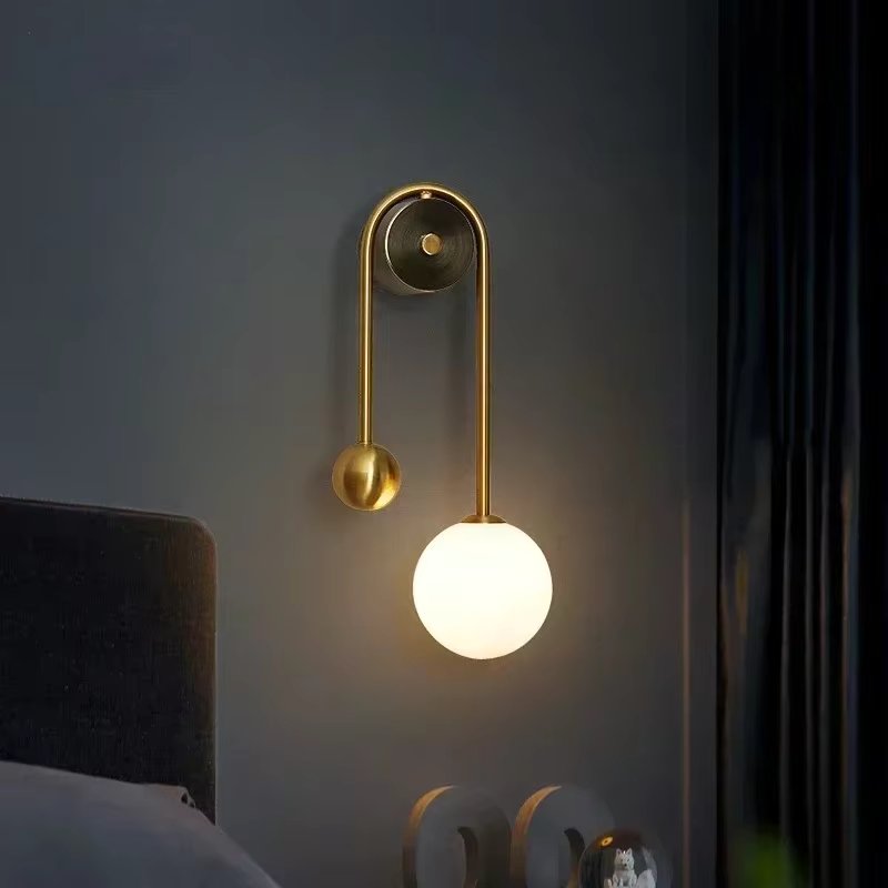 LumiHalo – Minimalist golden wall lamp for elegance