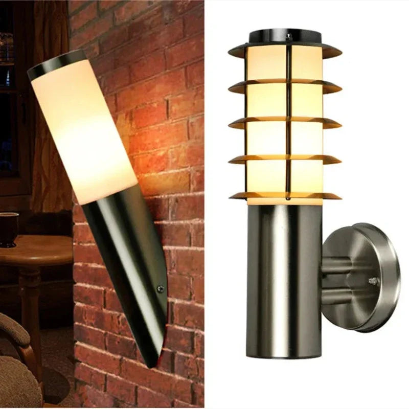 StainlessGlow Stainless Steel Wall Lights – Stylish Outdoor Lighting for Elegance