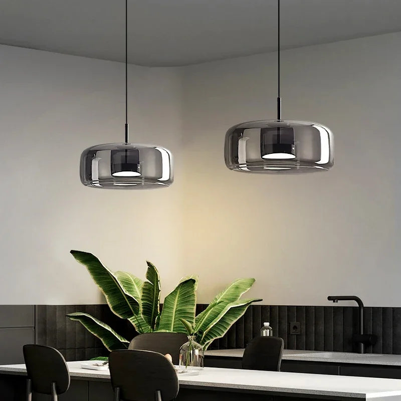 Clarea - Modern glass pendant lamp with adjustable height – Elegant light source for any room