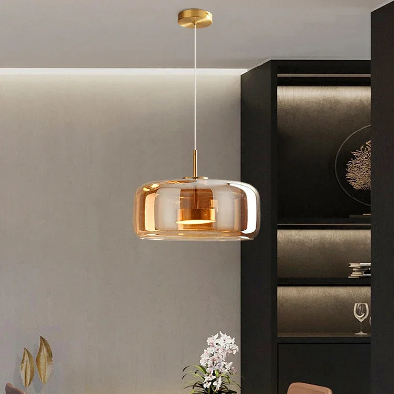 Clarea - Modern glass pendant lamp with adjustable height – Elegant light source for any room