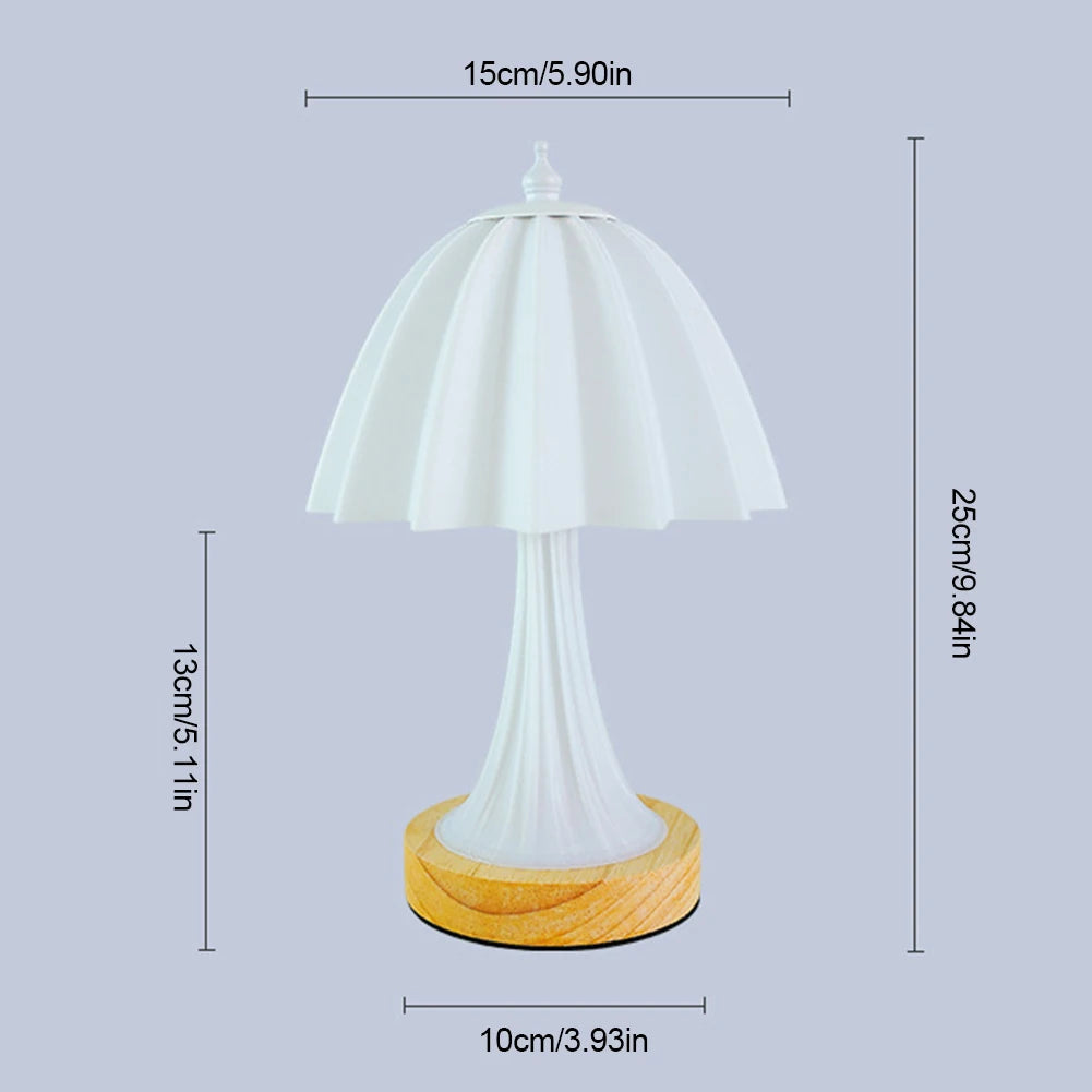 WoodenGlow - Moderne Tischlampe aus Holz mit Dimmer