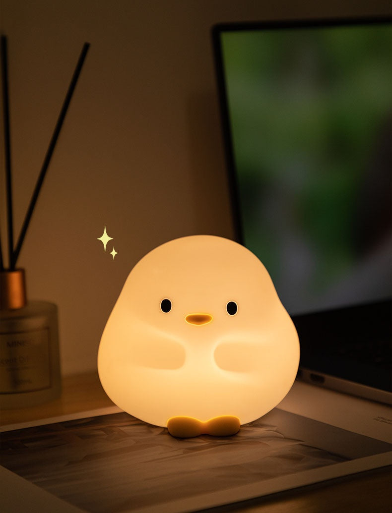 QuackLight Night Lamp – Cartoon Silicone USB Rechargeable Sleep Light with Touch Sensor and Timer – Children's Room Bedside Lamp for Kids – Gift & Decoration