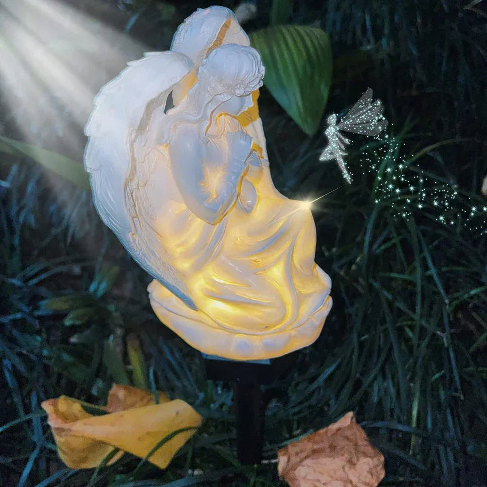 EternalLight – Solarleuchte Engel Design für Garten mit Nachhaltiger Beleuchtung