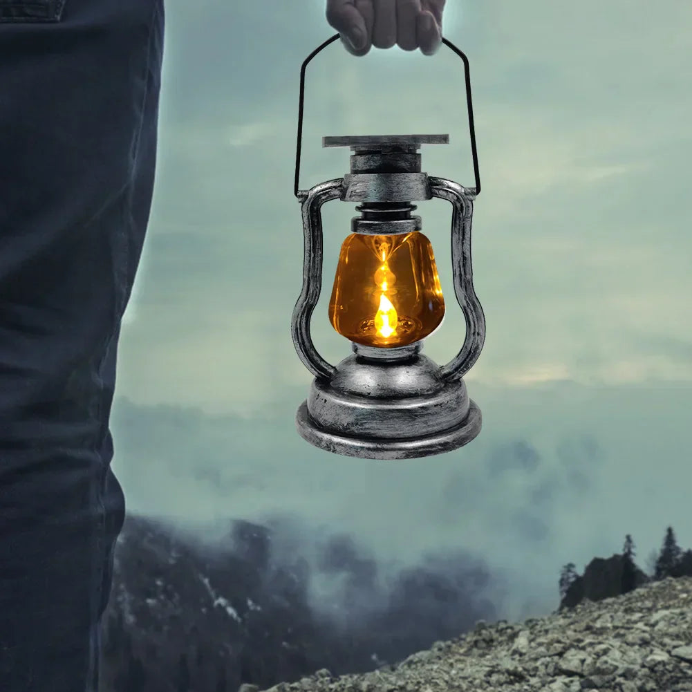 RusticRadiance – Antique Oil Lamp for Nostalgic Garden Lighting