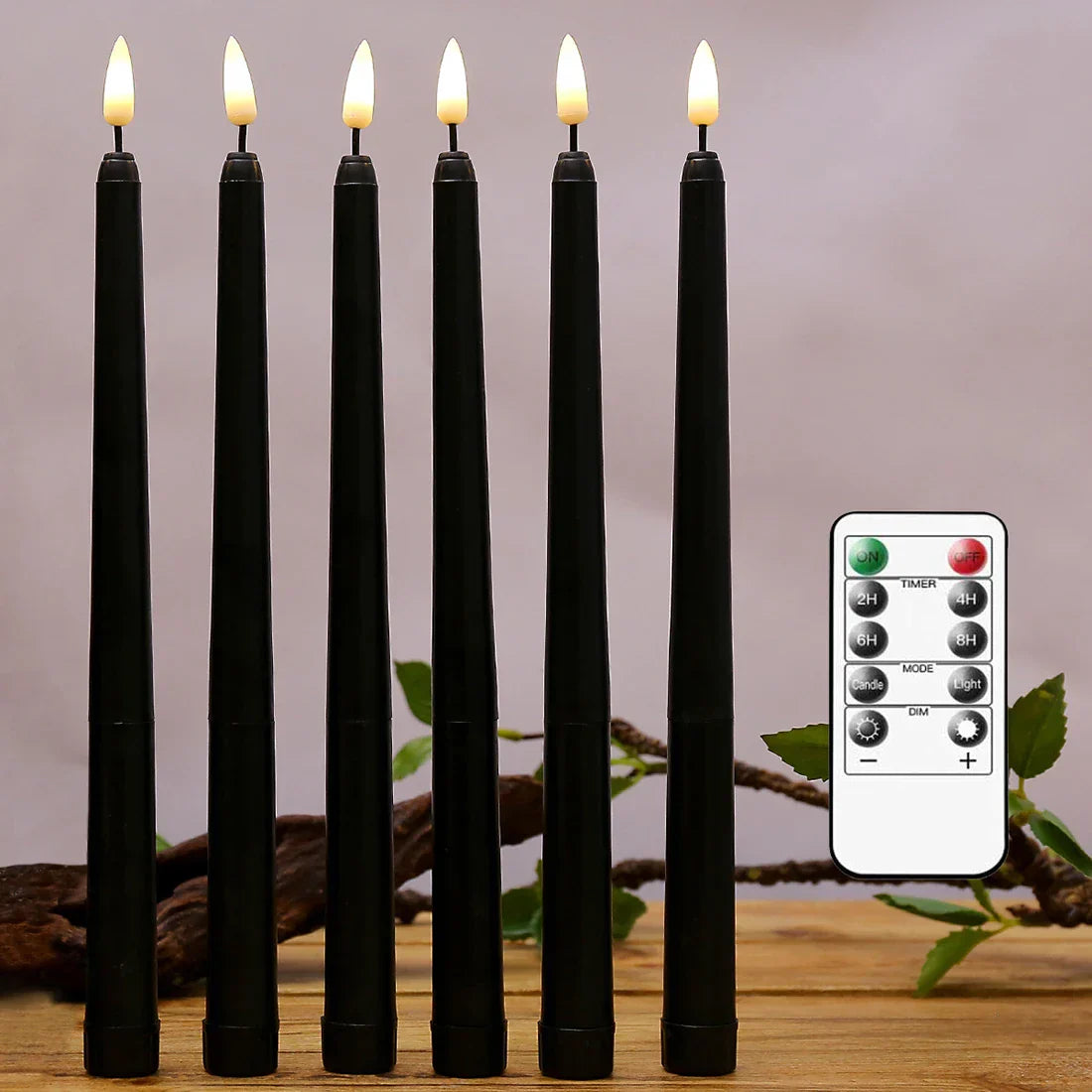 Nightfall – Black LED candles for Halloween with remote control