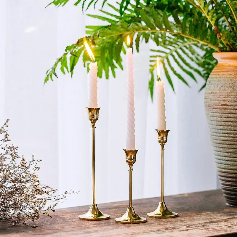 Dreamy Lights – Golden Candle Holders for Romantic Occasions