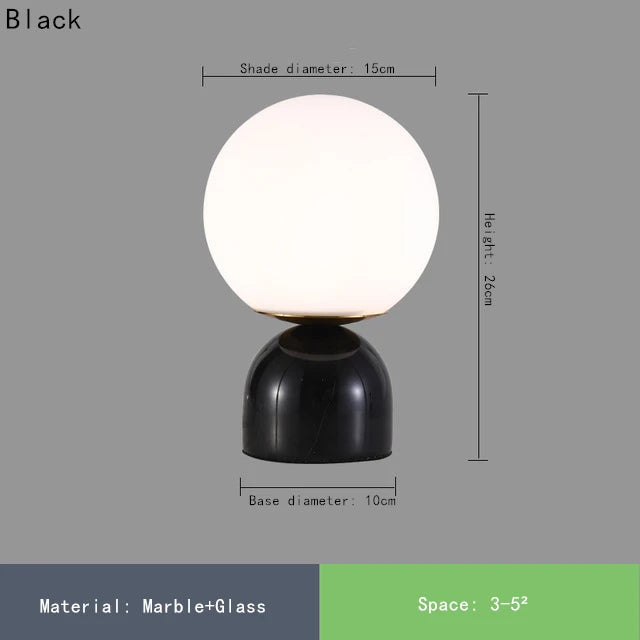 Marblo - Scandinavian table lamp made of marble and glass