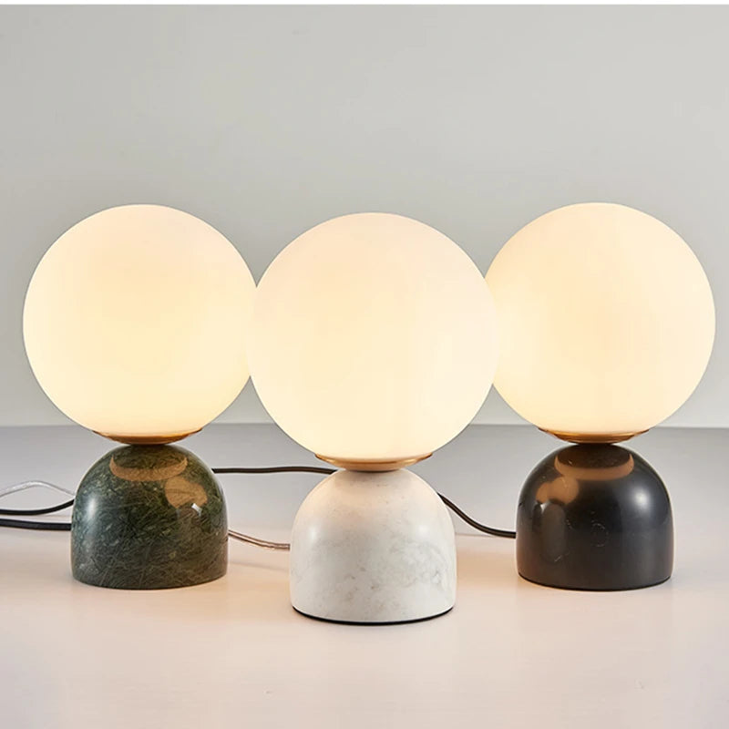 Marblo - Scandinavian table lamp made of marble and glass