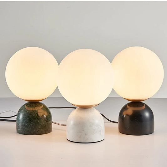 Marblo - Scandinavian table lamp made of marble and glass