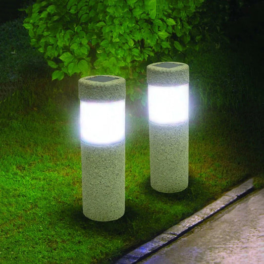 GranitGlanz – Granite Column Lamp Elegant Outdoor Lighting