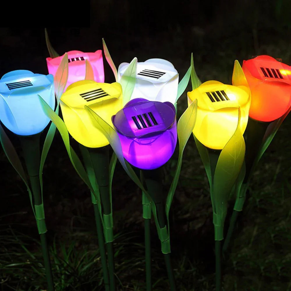PetalGlow – Solar-Gartenleuchte Tulpen-Design für Stimmungsvolle Außenbeleuchtung
